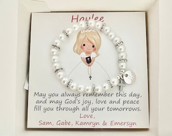 First Holy Communion gift girls First Holy Communion bracelet + gift box Catholic gift Baptism gift girl Baptism bracelet goddaughter gift