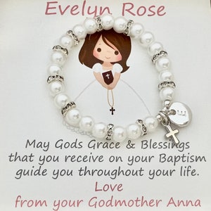 Baptism gift girl baptism bracelet + gift box goddaughter gift for first birthday goddaughter bracelet baptism gift godmother bracelet girl