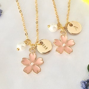 Blush pink flower girl necklace flower girl gift for little girl light pink flower necklace toddler girl necklace toddler girl gift girl