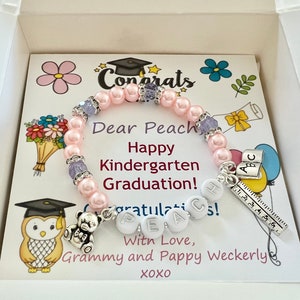 Preschool or kindergarten graduation gift girls preschool graduation bracelet personalized preschool graduate gifts graduation gifts girls