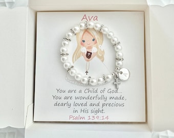 Baptism gift girl baptism bracelet + gift box goddaughter gift for first birthday goddaughter bracelet baptism gift godmother bracelet girl