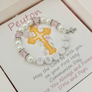 First Holy Communion gift girls First Holy Communion bracelet + gift box Catholic gift Baptism gift girl Baptism bracelet goddaughter gift