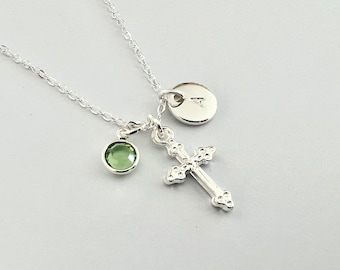 First communion gift first communion necklace baptism gift for goddaughter gift baptism necklace cross necklace for a girl cross necklace