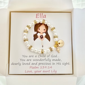 First Communion gift from godparents grandparents girl First Communion gift ideas First Communion bracelet goddaughter gift first birthday