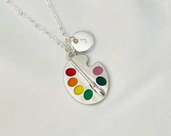 Personalized Artist Palette Charm Necklace, Paint Palette Jewelry ...