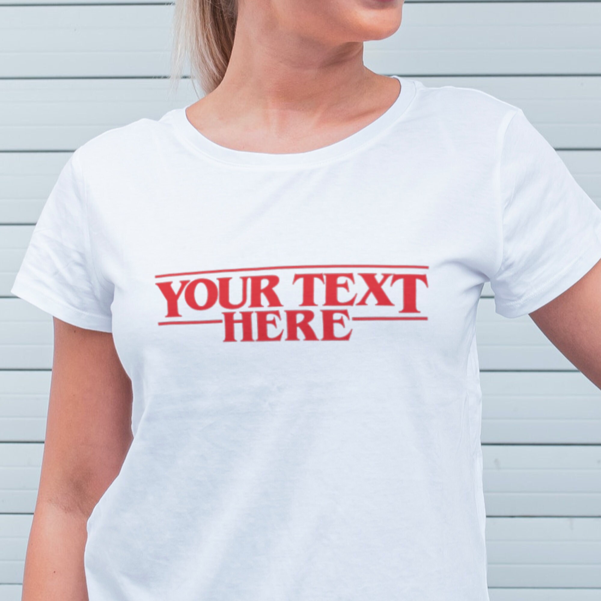 Camisa personalizada de Stranger Things su propio texto en el