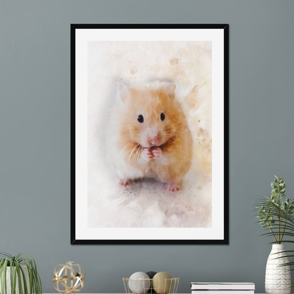 Custom Hamster Portrait From Your Pet Photo, Hamster Watercolor Art, Watercolour Print, Hamster Lover Gift, Hamster Portrait, Hamster Loss