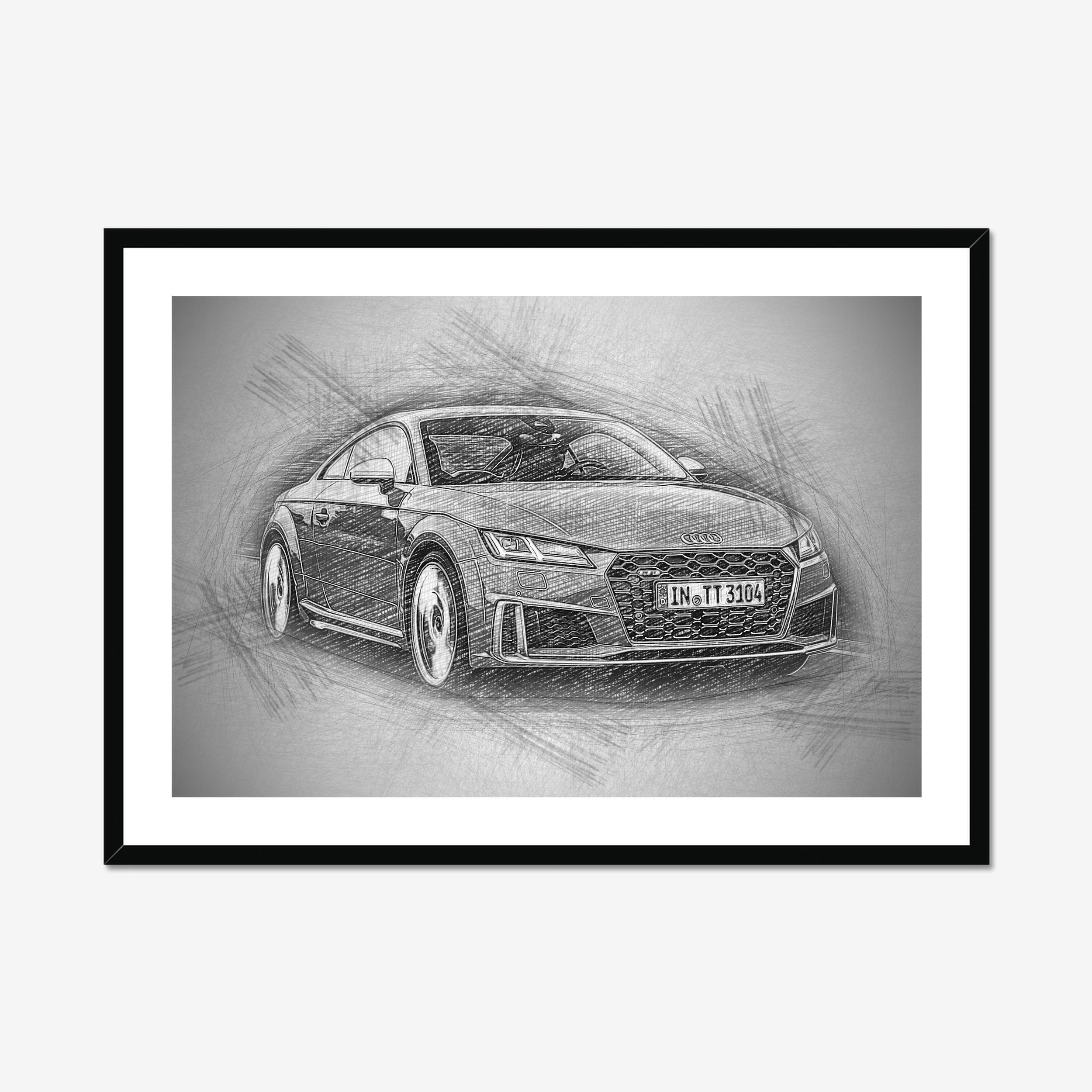 Custom Car Drawing Effect, Gifts For Car Lovers, Pencil Illustrate My Car, Car Illustration, Car Photos, Car Portrait, Car Birthday Presents