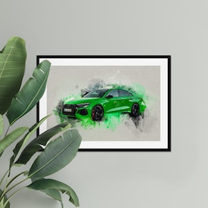 Custom Car Graffiti Painting Effect, Gifts For Car Lovers, Illustrate My Car, Car Illustration, Car Photos, Car Portrait, Birthday Presents