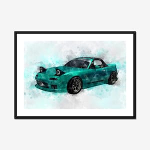 Custom Car Painting Effect, Gifts For Car Lovers, Illustrate My Car, Car Illustration, Car Photos, Car Portrait, Car Birthday Presents