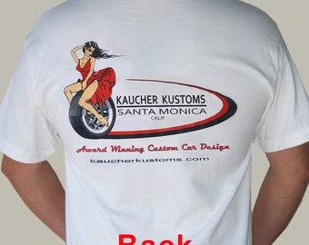 Kaucher Kustoms girl on the Wheel T shirts