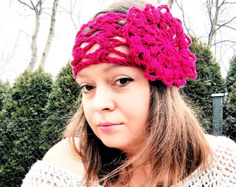 Patrón PDF de diadema de crochet: Accesorio para el cabello bohemio con flores