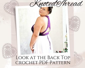 Patrón de crochet en PDF para blusa con espalda abierta: muchas opciones para elegir, instrucciones digitales hechas a medida, patrón escrito para blusa de crochet