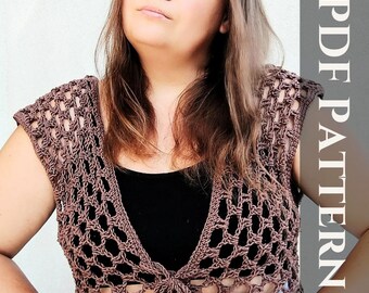 Wzór na kamizelkę szydełkową: Kardigan na miarę, długi lub krótki (wzór w formacie PDF)