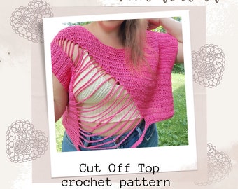 Zrób to sam: szydełkowy top z wycięciem - postarzany wzór boho w PDF, letni modny ubiór, elegancki Sproty