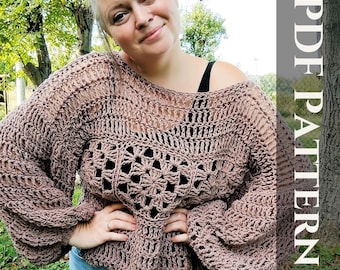 Wzór na szydełkowy top babciny: szykowny sweter boho (samouczek w formacie PDF)