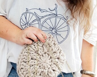 Patrón de bolso de crochet grueso: Tutorial fácil de 2 horas