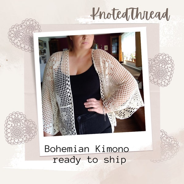 White Open Kimono Cardigan Linen Top main image 1