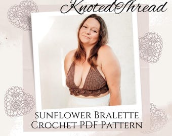 Patrón PDF de bralette de ganchillo: Guía de bricolaje para top de verano boho