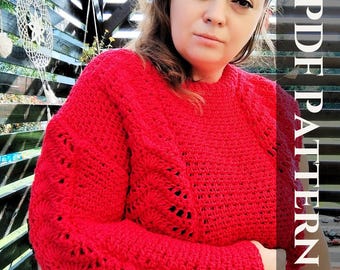 Wzór na sweter szydełkowy: estilo retro jesienny (do pobrania w wersji cyfrowej)