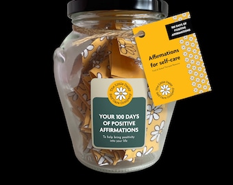 100 Positive Affirmations Jar - Self-Care Gift for Friends