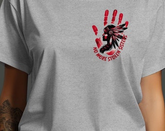 No More Stolen Sisters MMIW MMIP Indigenous Missing Women koszulka z krótkim lub długim rękawem. Koszulka indiańska.