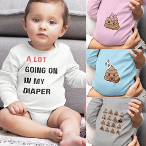 Personalized Baby body suit, funny baby girl, baby boy Swiftie inspired baby clothes, custom baby name. A Lot Going on in my Diaper