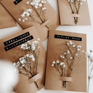 Greeting Cards | Birthday Cards | Wedding Cards | Greeting Cards | Thank You Cards | label cards | dried flowers | kraft paper