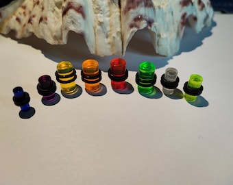 Clear Ear Plugs/ Stretchers Transparent with Black "O" Rings ~ Acrylic, Gauges 4mm 6mm 8mm ~ Price is for 1 Piece