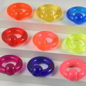 Acrylic BCR Ball Closure Ring Lightweight BCR Prince Albert Retainer Small Gauge upto Large Gauge Acrylic PA Ring image 1