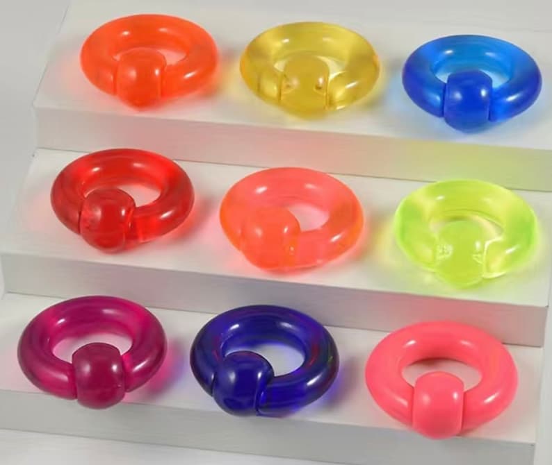 Acrylic BCR Ball Closure Ring Lightweight BCR Prince Albert Retainer Small Gauge upto Large Gauge Acrylic PA Ring image 1