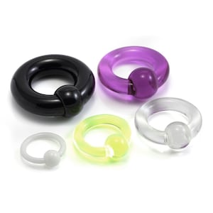 Acrylic BCR Ball Closure Ring Lightweight BCR Prince Albert Retainer Small Gauge upto Large Gauge Acrylic PA Ring image 2