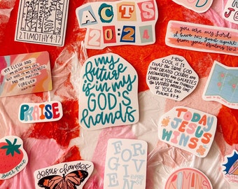 Colorful Christian Sticker Pack: Bible Verse Stickers (21 Stickers)