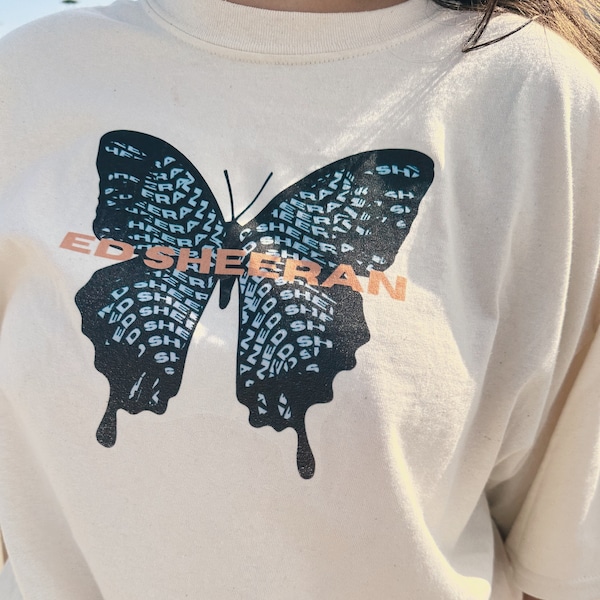 Ed Sheeran Butterfly Tee | Light Beige T-shirt