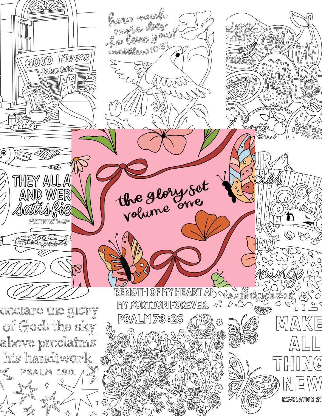 12 Printable Christian Coloring Pages | Hand Drawn Bible Sheets ...