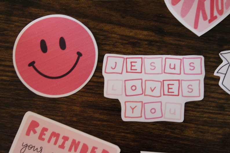 Pink & Orange Christian Sticker Pack | Bible Verse Decals - Etsy