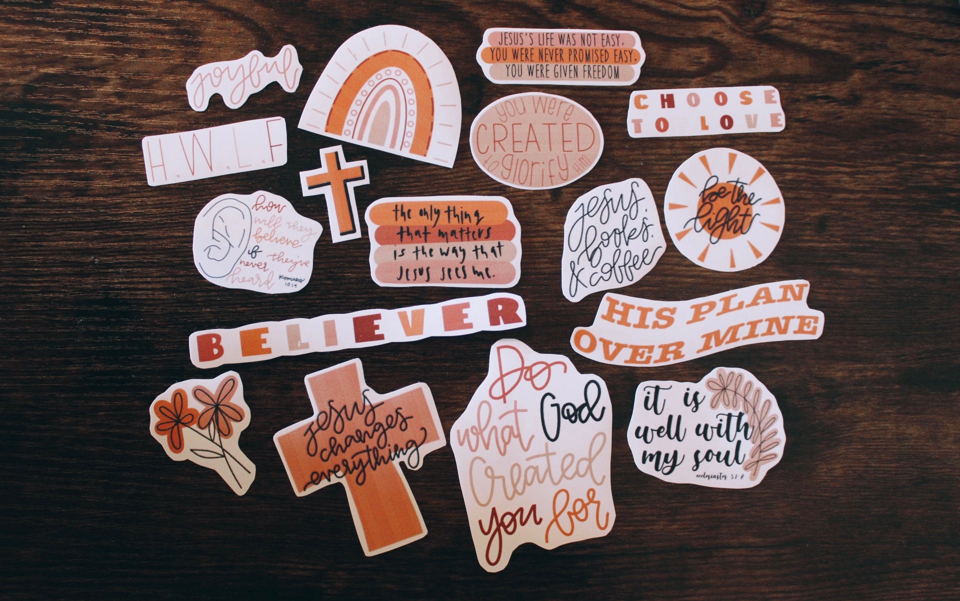 Honch Jesus Christian Stickers Laptop Stickers Pack 68 Pcs Faith