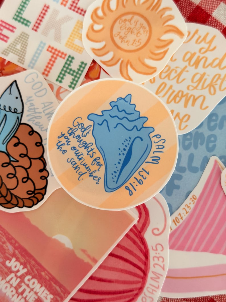 Christian Stickers | Bible Verse Sticker Pack | Faith Stickers | Beach ...
