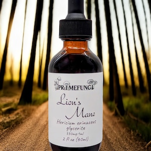 Lion&#39;s Mane Mushroom Extract 15ml-60ml  -tincture = Alcohol-free Glycerites