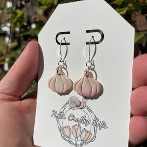 Garlic earrings, handmade Garlic dangles, Garlic gifts