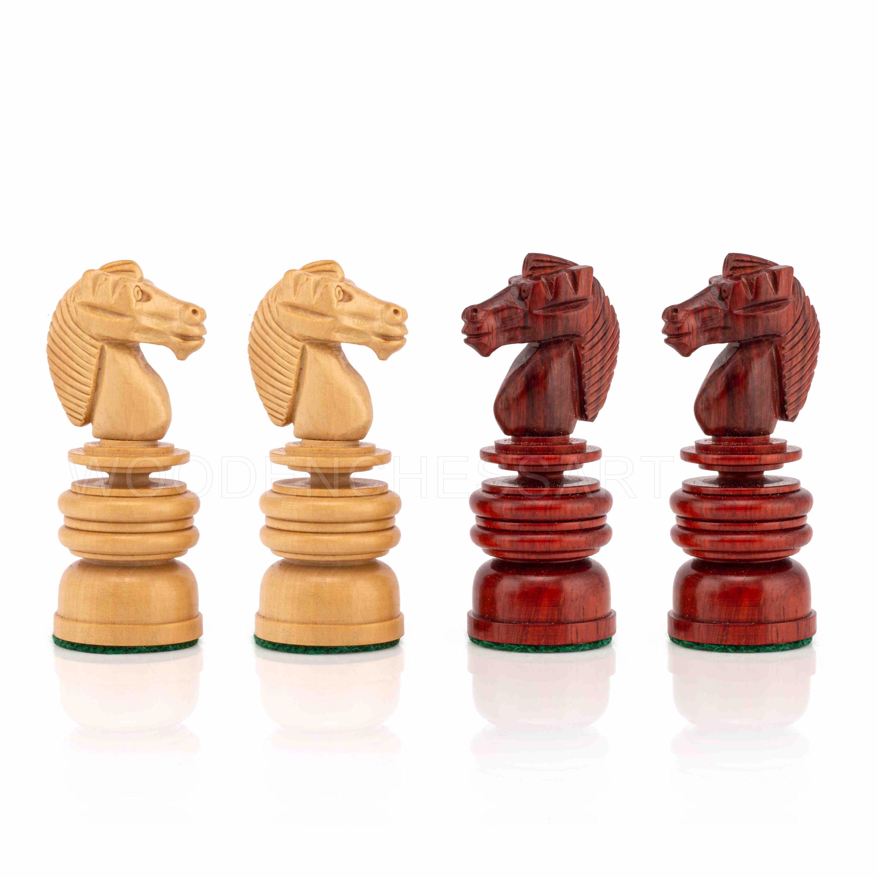 St. George Staunton Chess Pieces in Boxwood & Budrose Wood -1840’s ...