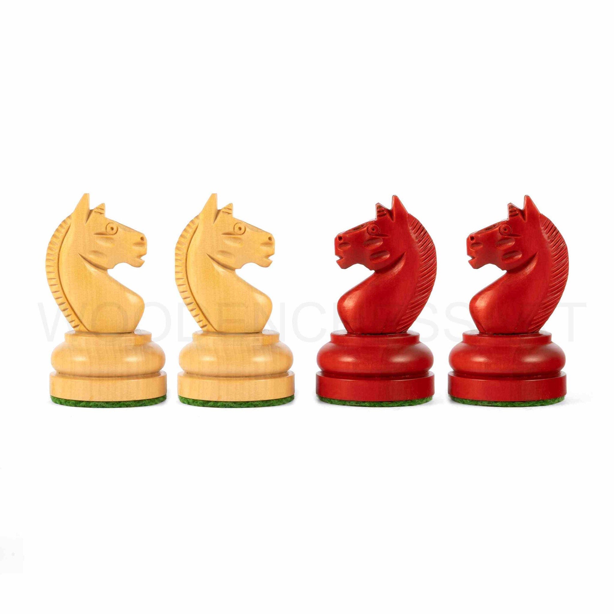  Reproduced Vintage 1930 German Knubbel Analysis Chess Pieces in  Stained Crimson and Boxwood - 3 King : Handmade Products