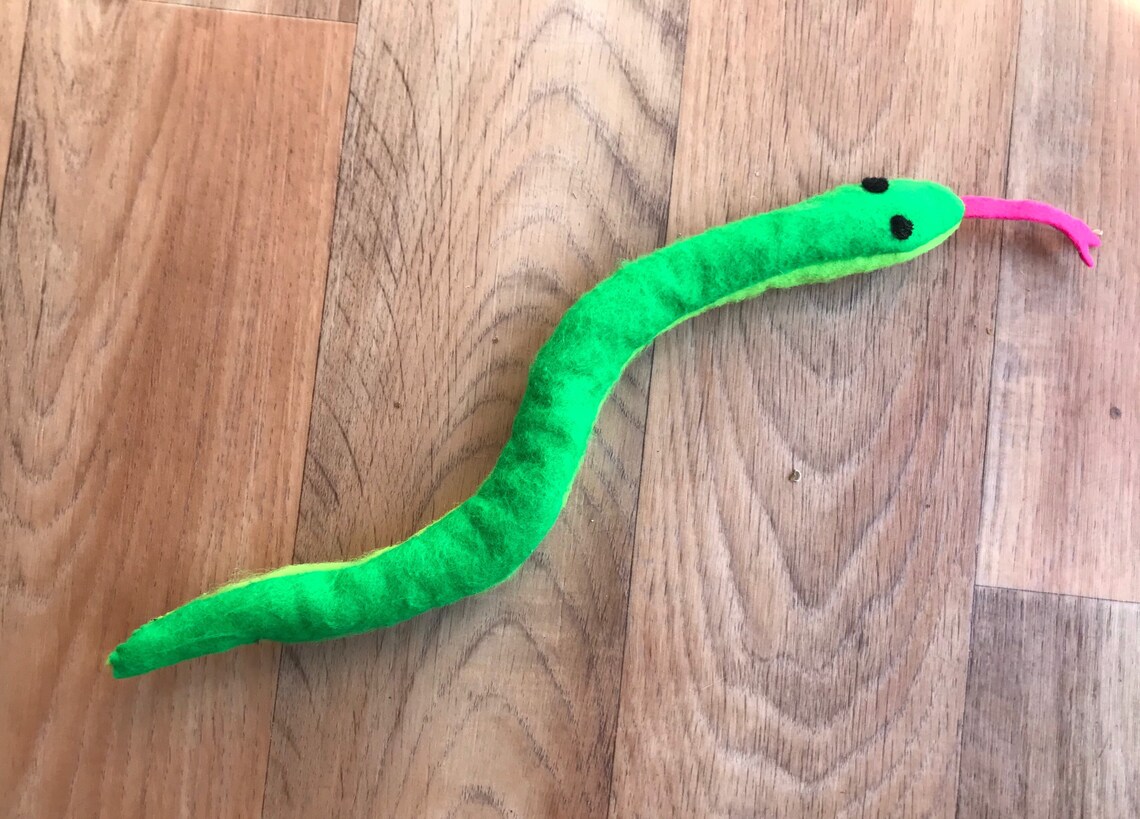 Catnip Snake Toy Green Felt Cat Toy Etsy UK