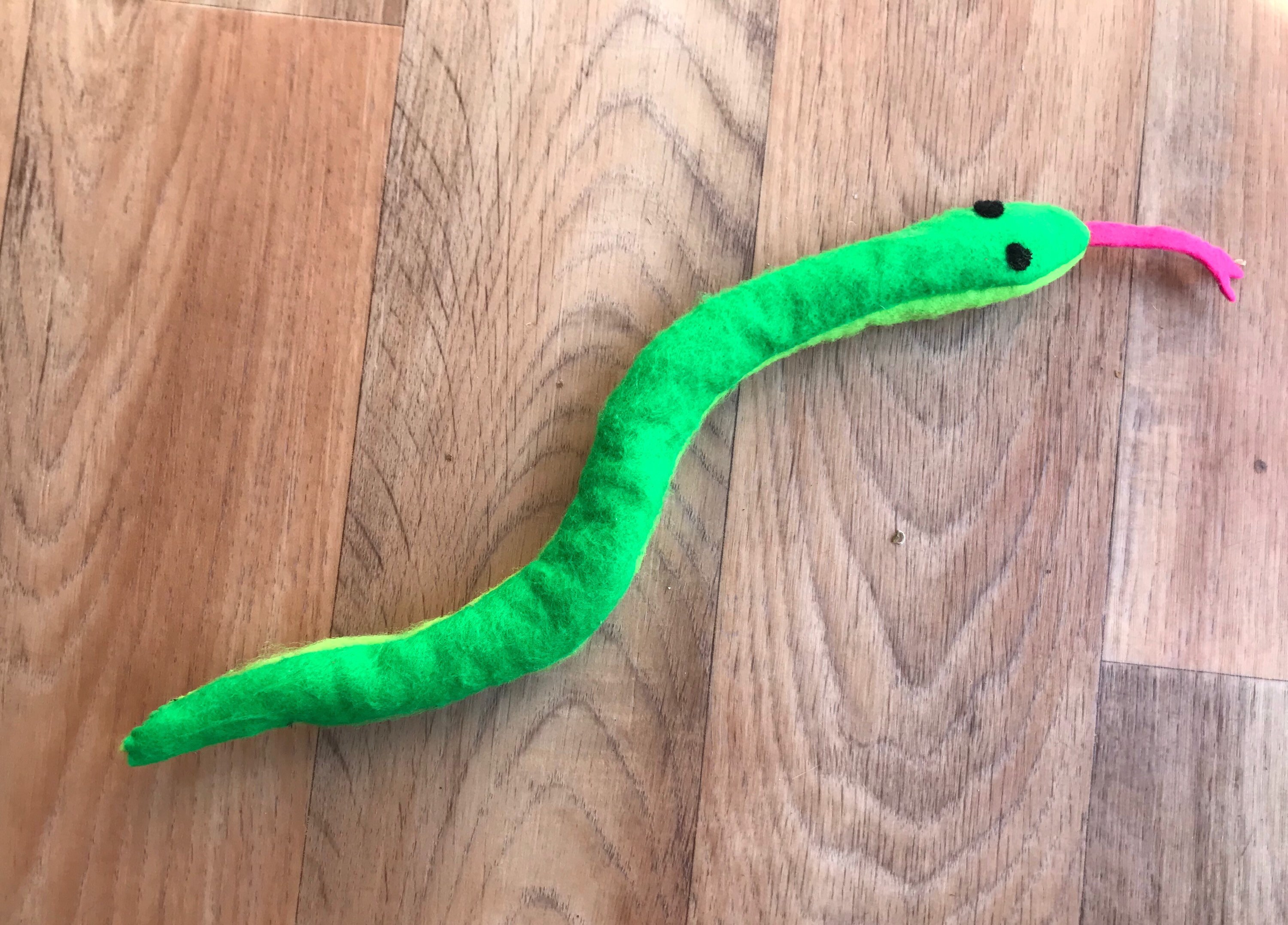 Catnip Snake Toy Green Felt Cat Toy Etsy UK