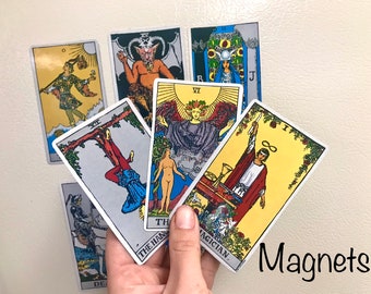 Tarot Card Magnets Major Arcana | Minor Arcana | Refrigerator Magnets | Divination Decoration | Tarot Card Decor | Occult Decor