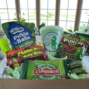 Pickle Gift Box – Fun & Quirky Pickle-Themed Gifts for Pickle Lovers | Positive Pickle Gifts | Foodie Gifts | Care Package | TikTok Chamoy