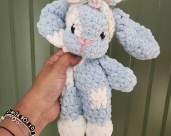Blue and white bunny/spring/gift/stuff animal/bunny