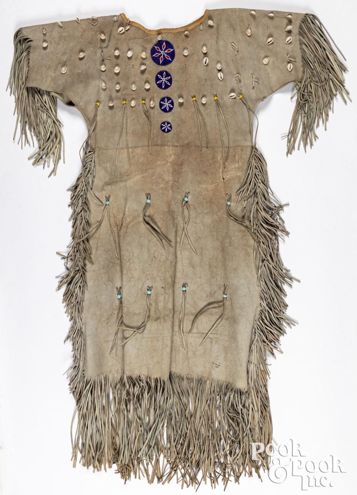 Cheyenne Woman's Regalia Leather & Cowrie Shell Dress for Pot-latch and ...
