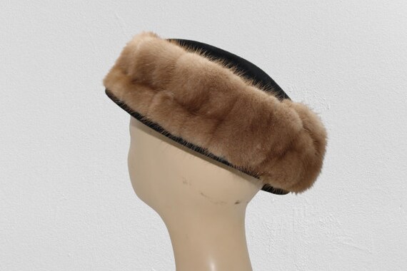 Vintage French 1940's mink and Felted Fur Velour … - image 4