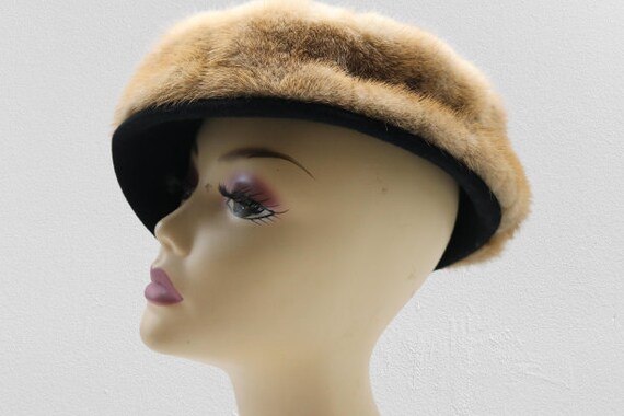 Vintage French 1940's mink and Felted Fur Velour … - image 5